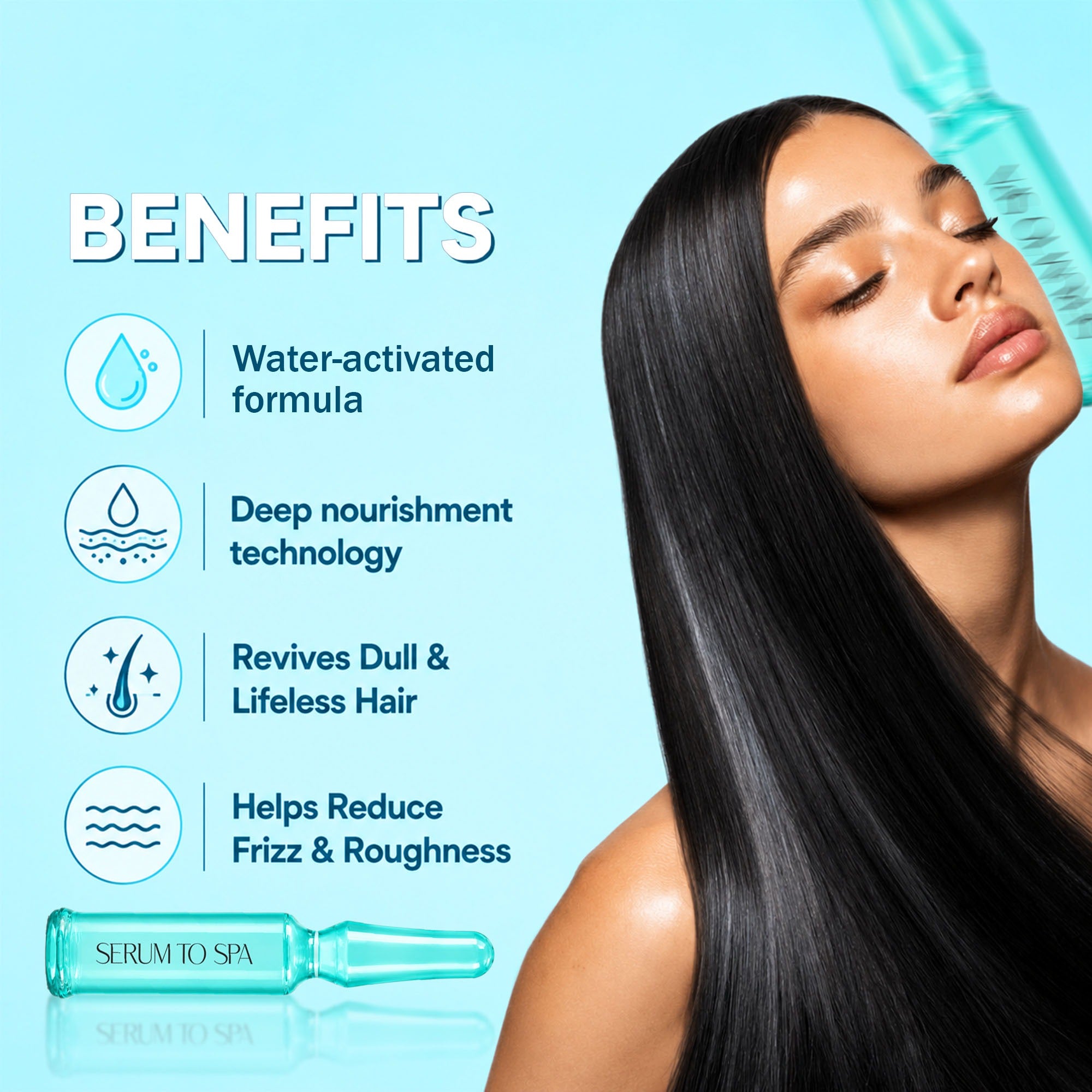 Serum To Hair Spa Ampoule with Hyaluronic Acid | Deep Repair Hair Spa Mask for Smooth & Healthy Looking Hair | 5 x 5ml