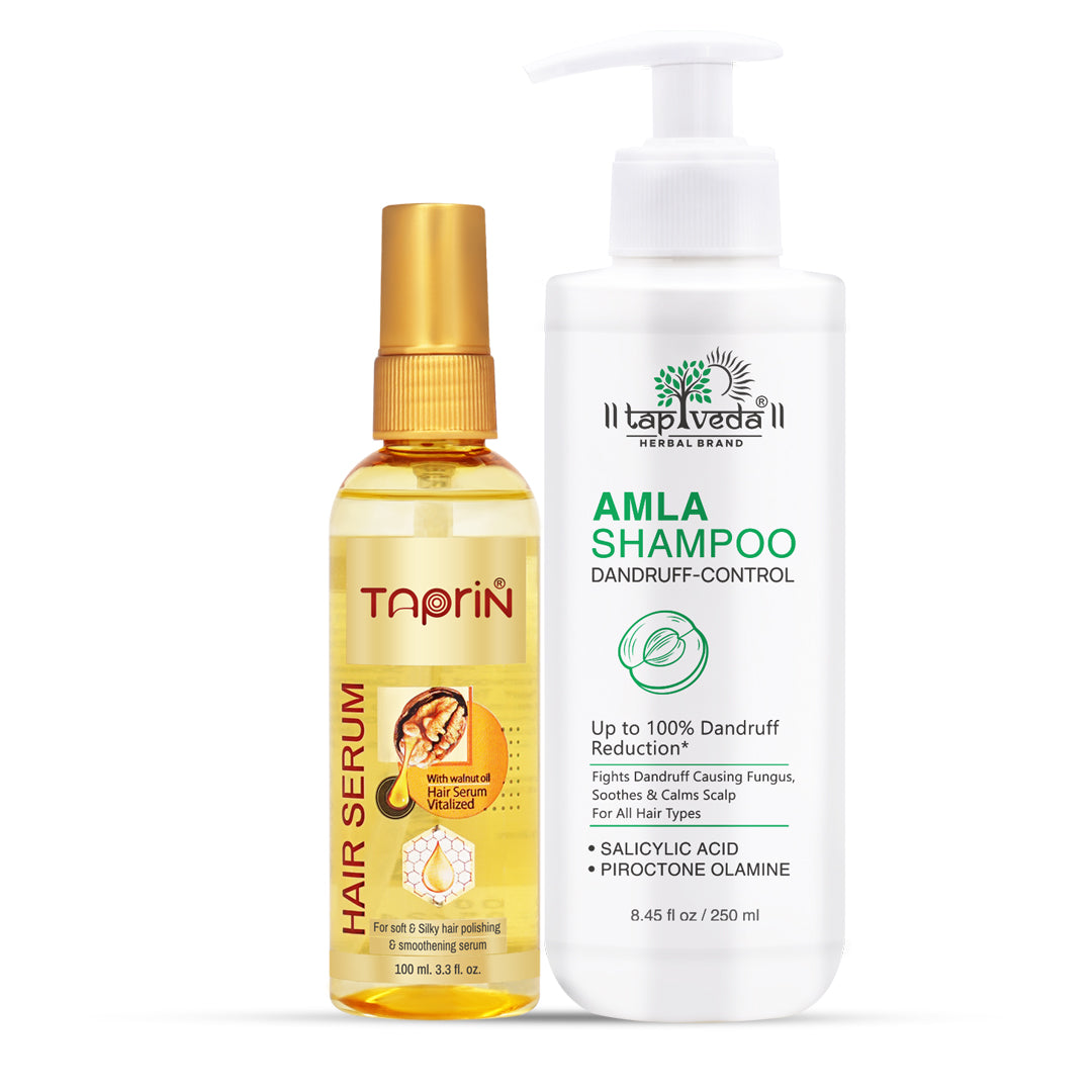 Tapveda Amla Dandruff Control Shampoo and Walnut Oil Hair Serum (100ml+250ml)