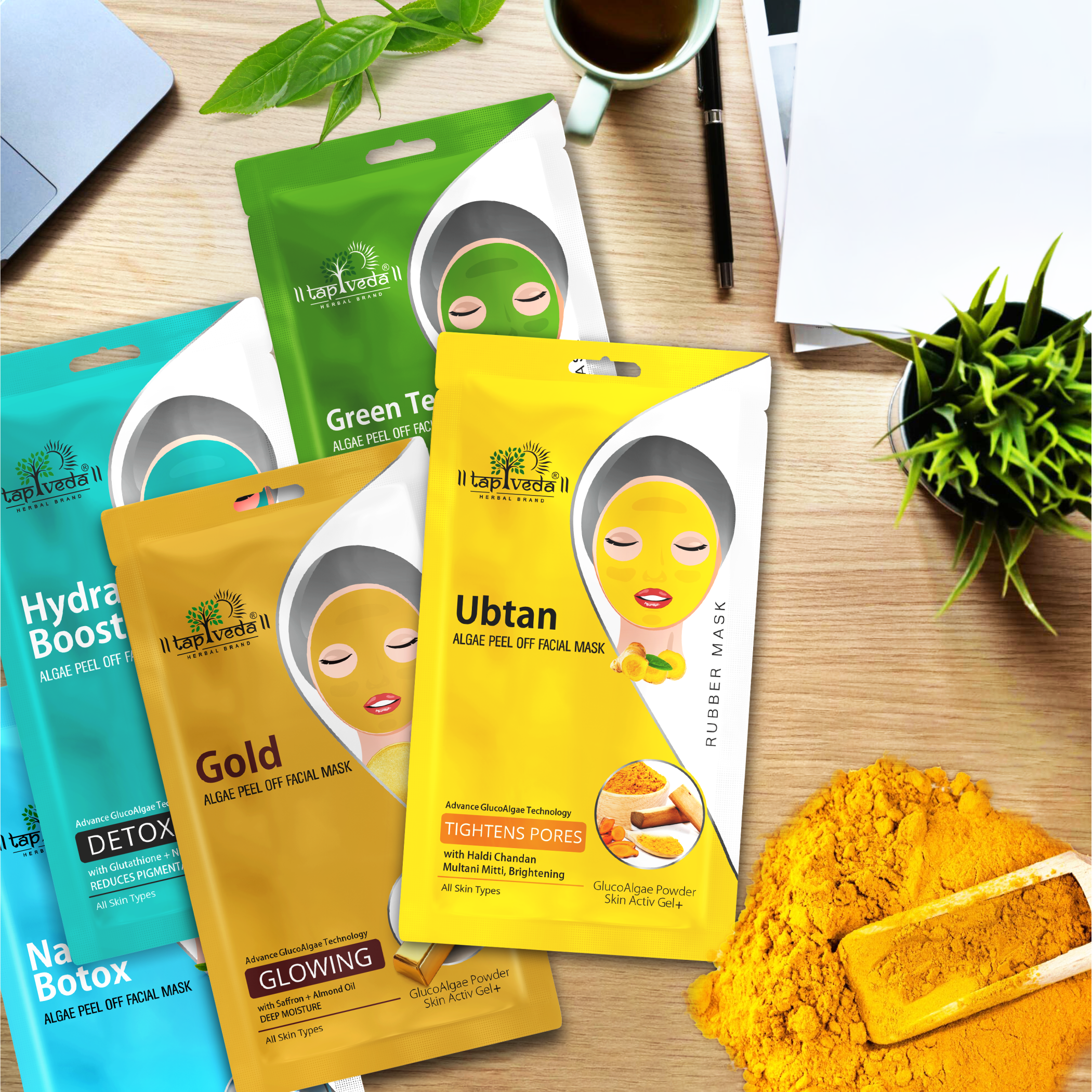 Glowing skin results after using Ubtan glucoalgae Face Mask