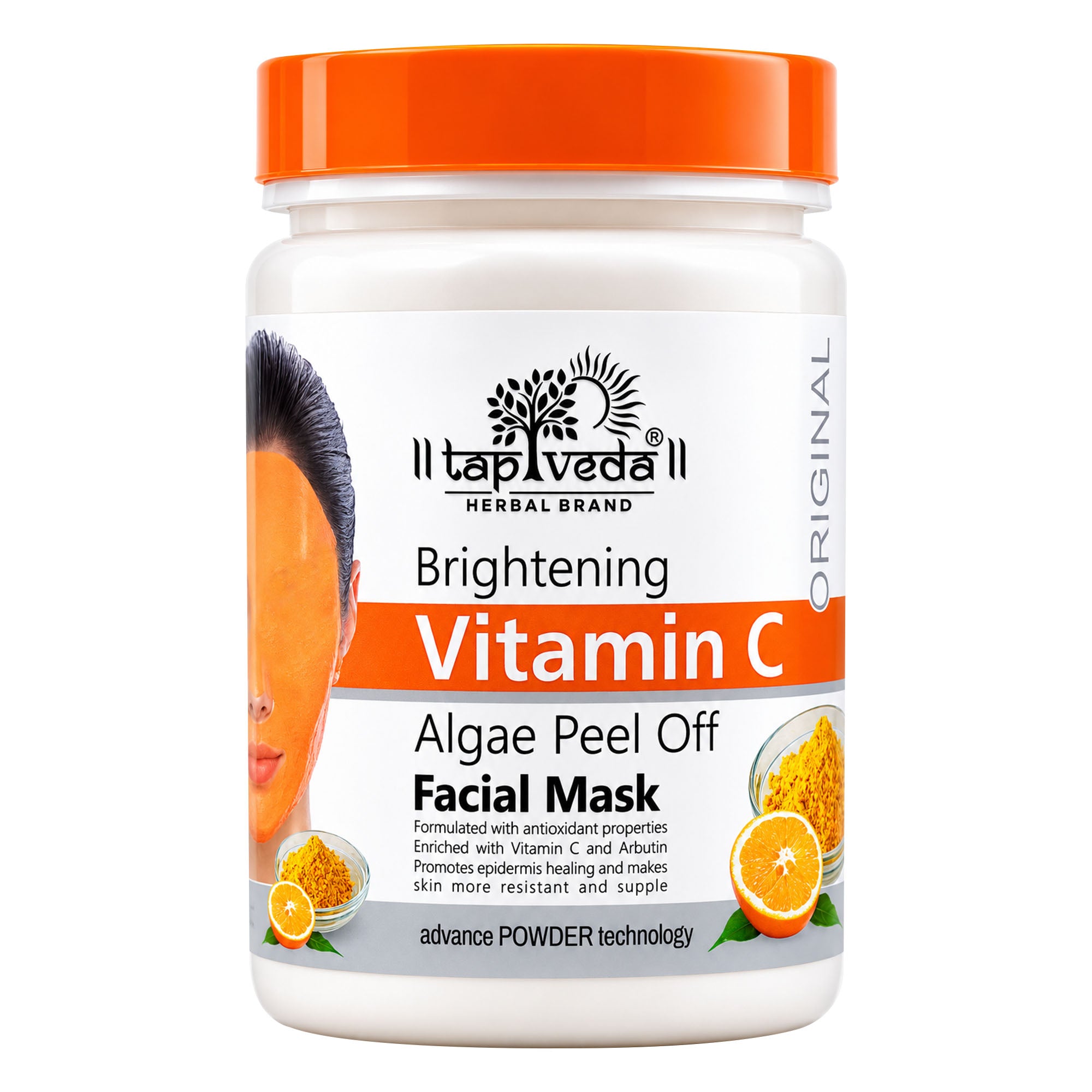 Taprin Dermnano Water Base Algae Vitamin C Peel Off Mask | Antioxidant Face Mask for Skin Radiance Boost (500g)