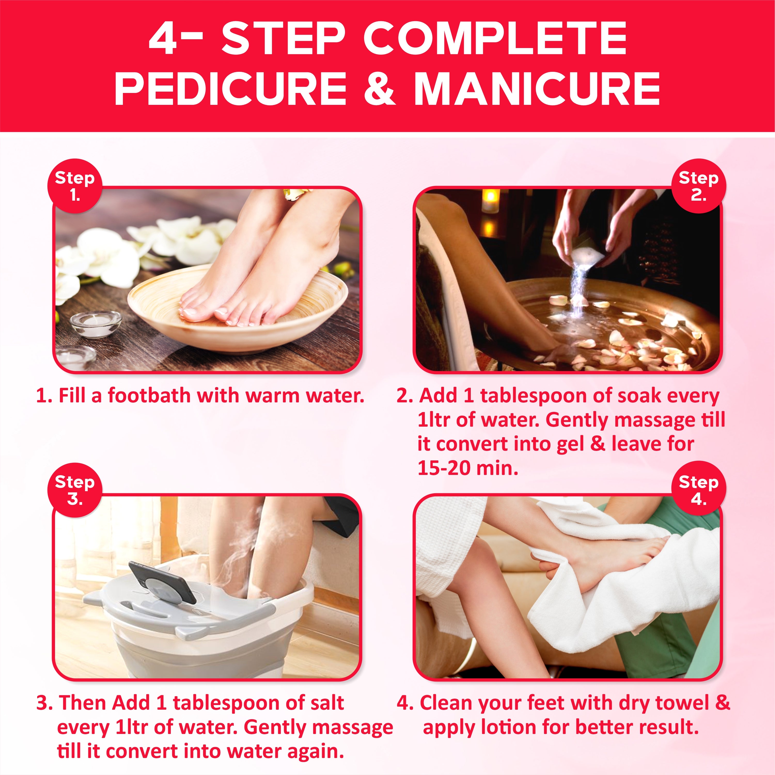 Taprin Strawberry Manicure Pedicure Soak & Salt – Fresh Glow & Care for Hands & Feet (600+900) g