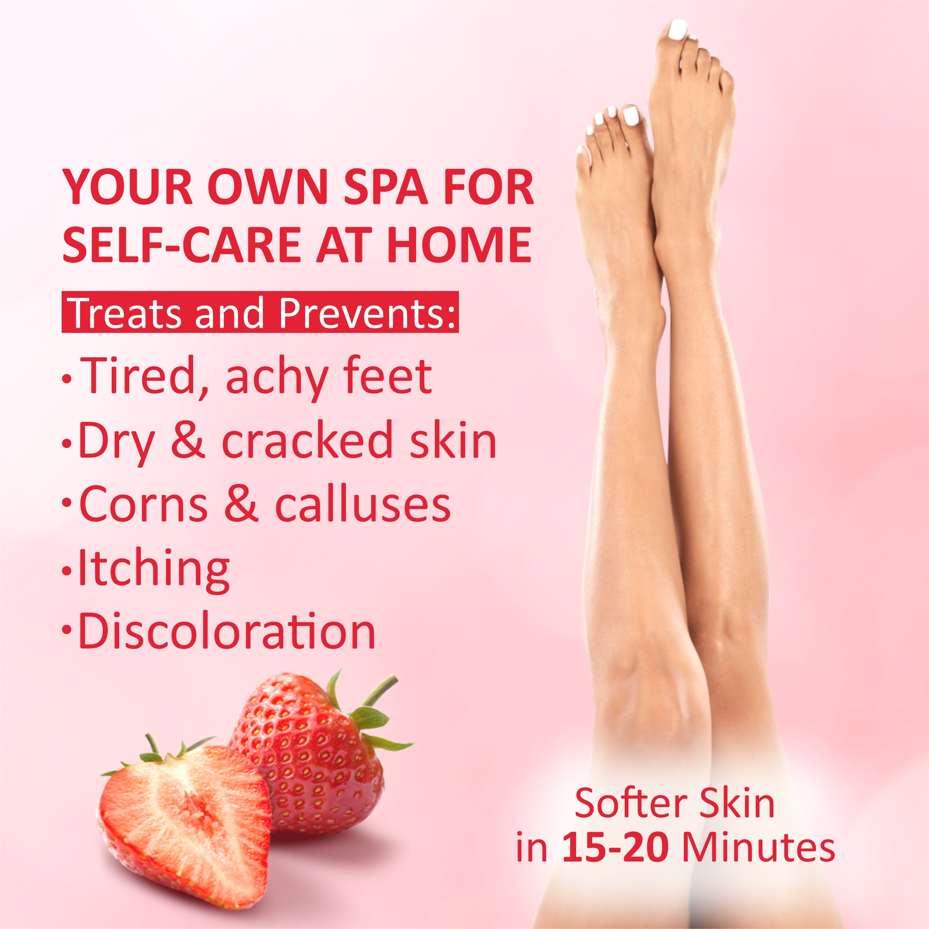 Taprin Strawberry Manicure Pedicure Soak & Salt – Fresh Glow & Care for Hands & Feet (600+900) g