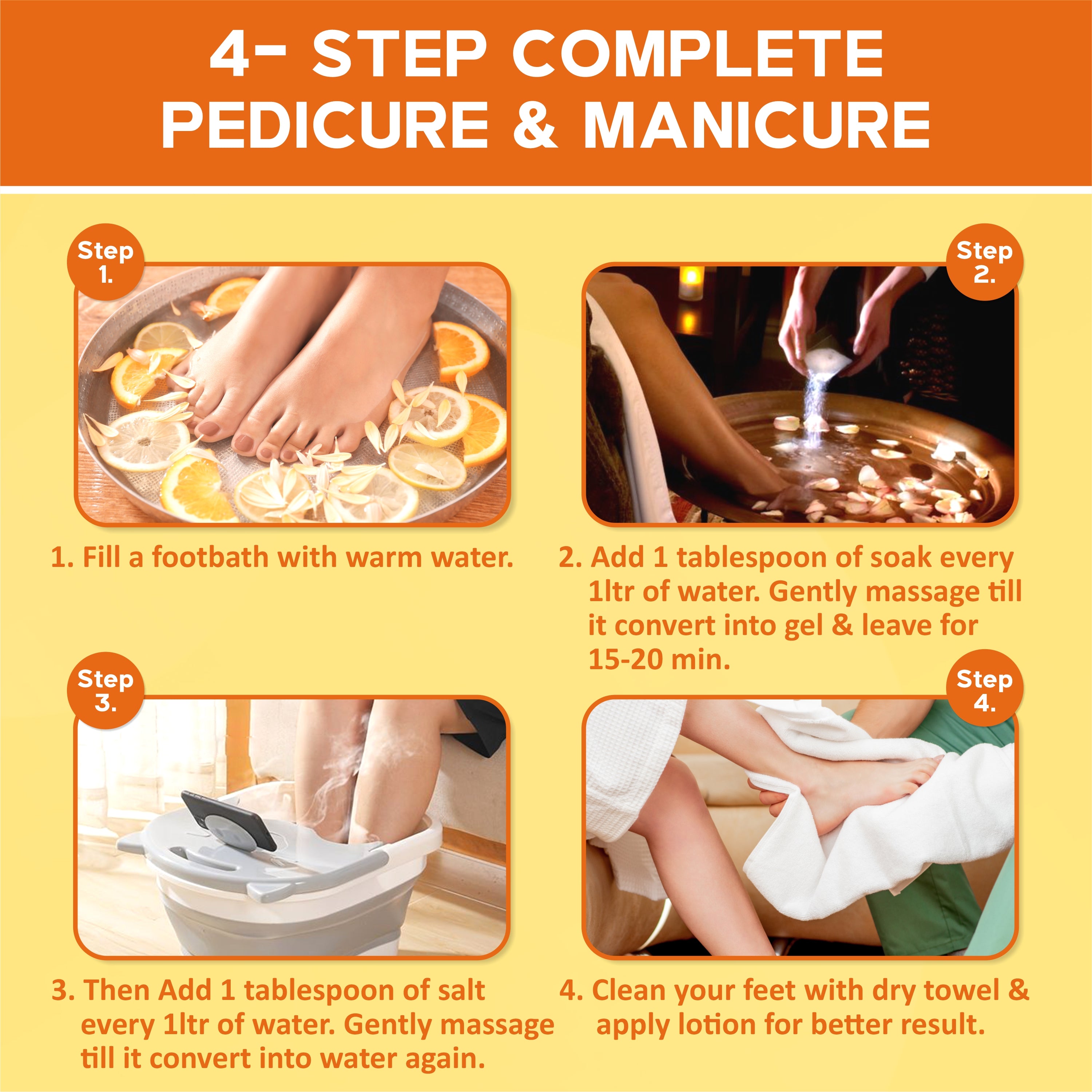 Taprin Vitamin C Manicure Pedicure Soak & Salt for Soft for Radiant Hands & Feet (600+900) g