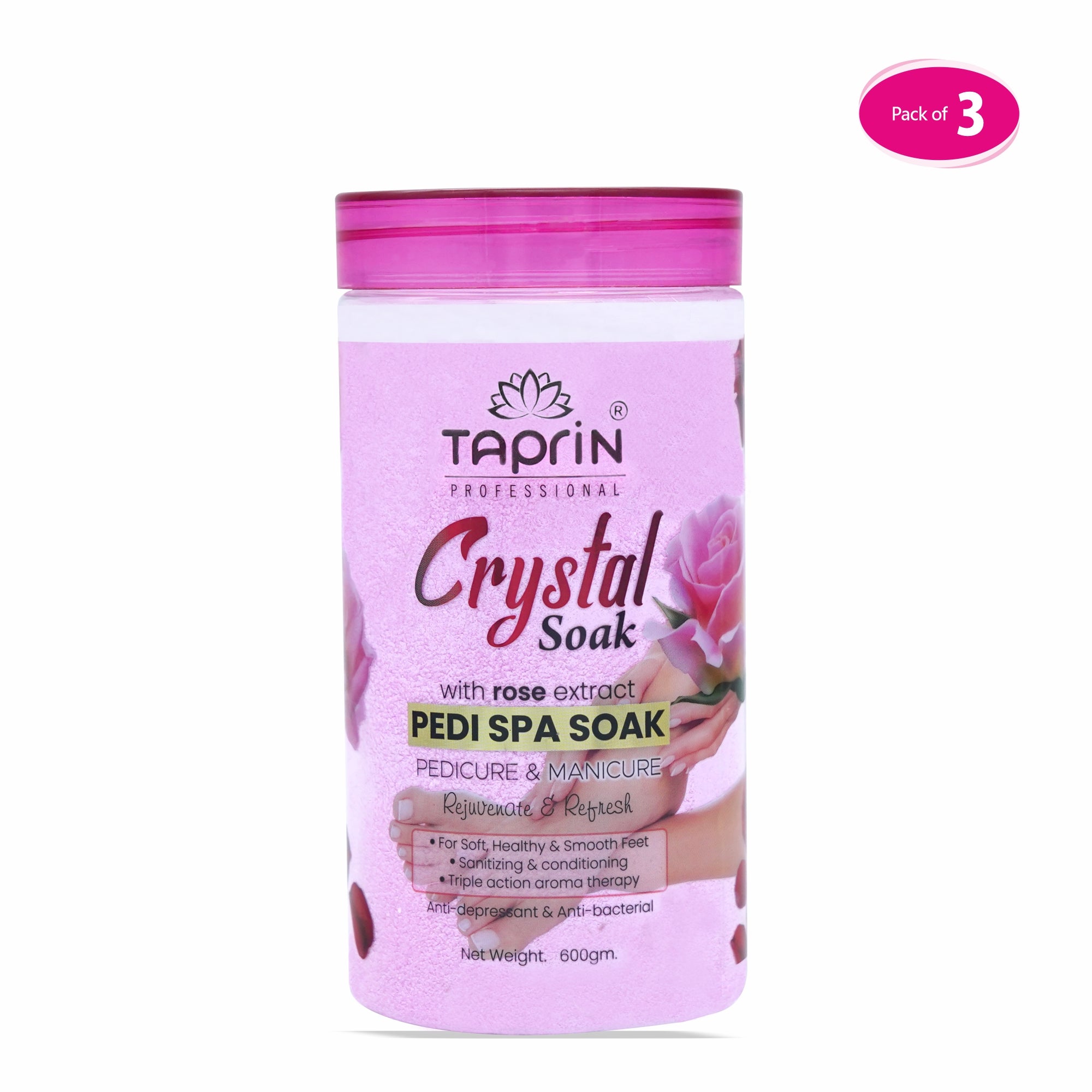 Crystal Pedi Spa Soak with Rose extract in bulk 3 quantity