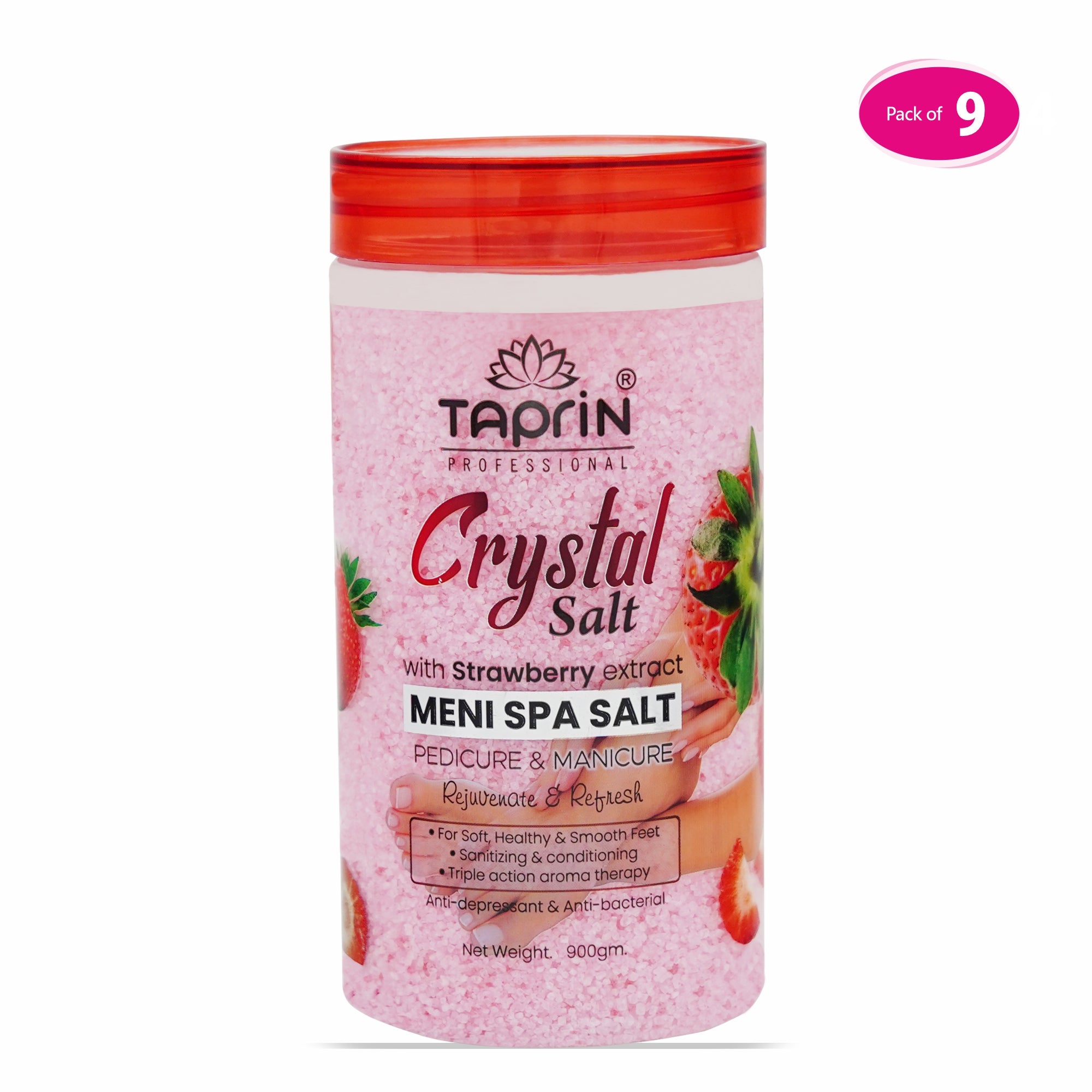 Crystal Meni Spa Salt with Strawberry Extract in bulk 9 quantity