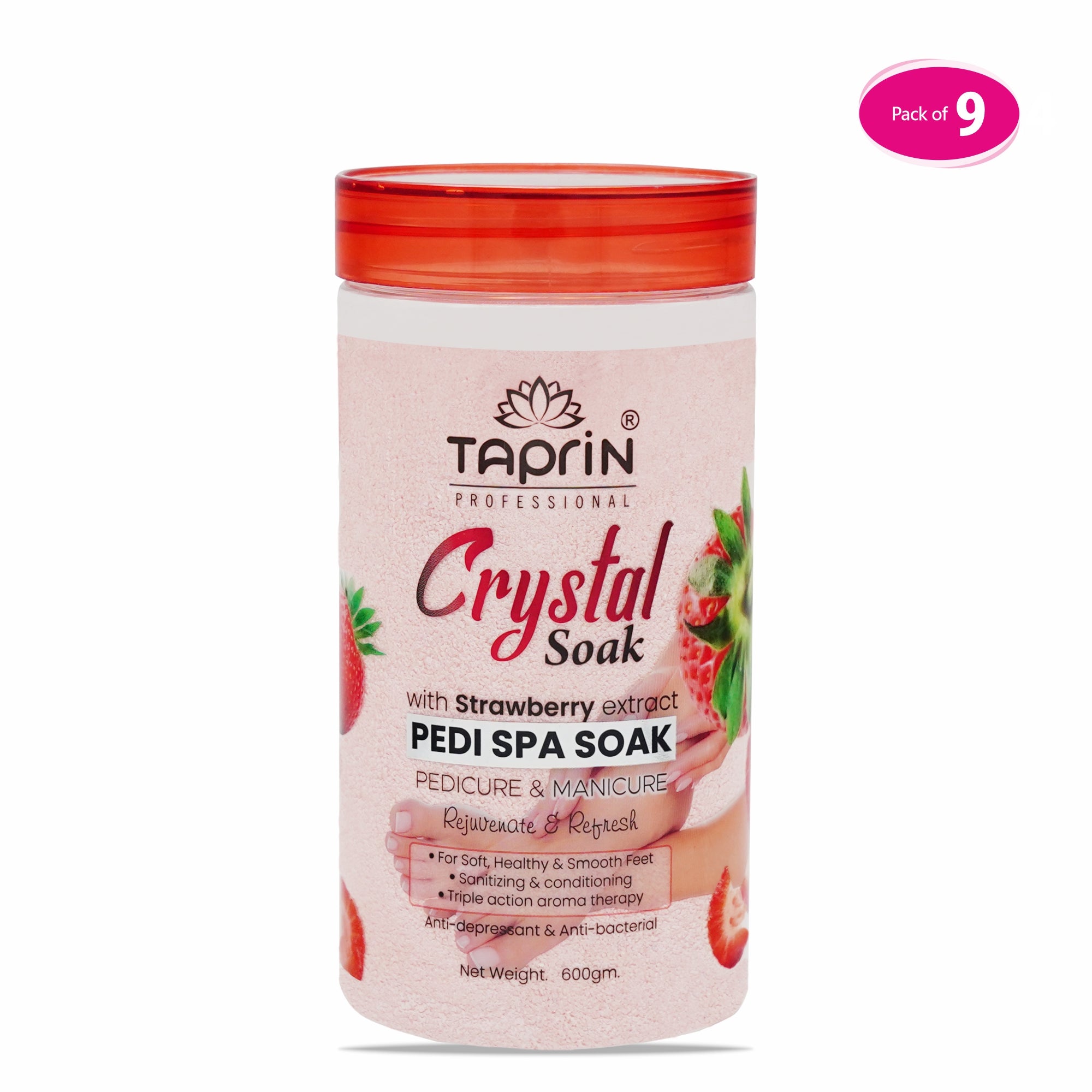 Crystal Pedi Spa Soak with Strawberry extract in bulk 9 quantity