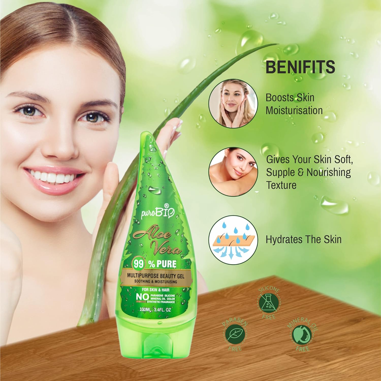 99% Organic Aloe Vera Beauty Gel 