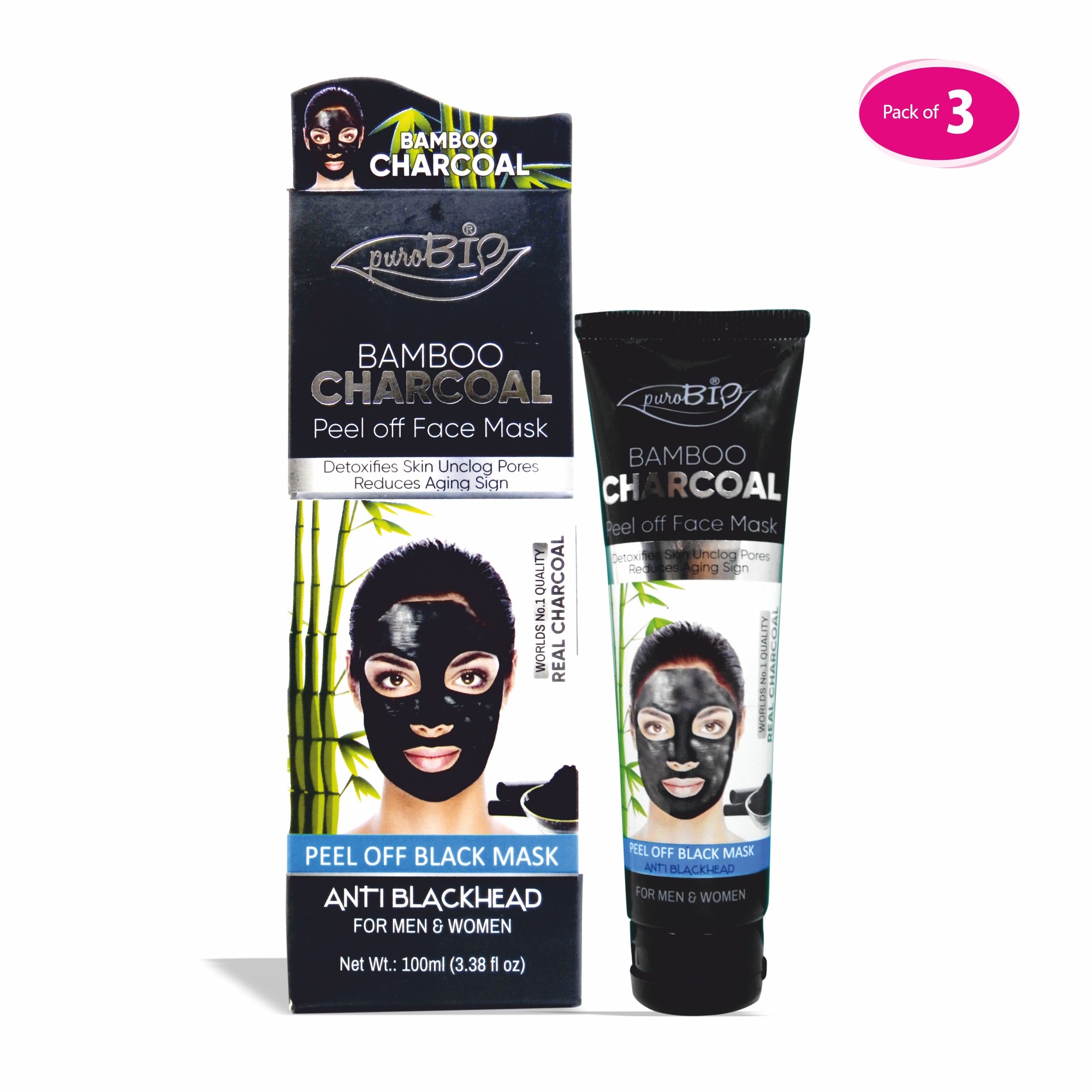 Bamboo Charcoal Peel Off Face Mask in bulk 3 quantity