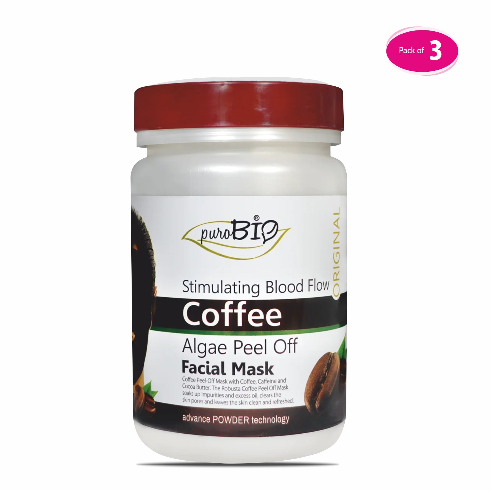 Coffee Algae Peel Off Powder Face Mask in bulk 3 quantity