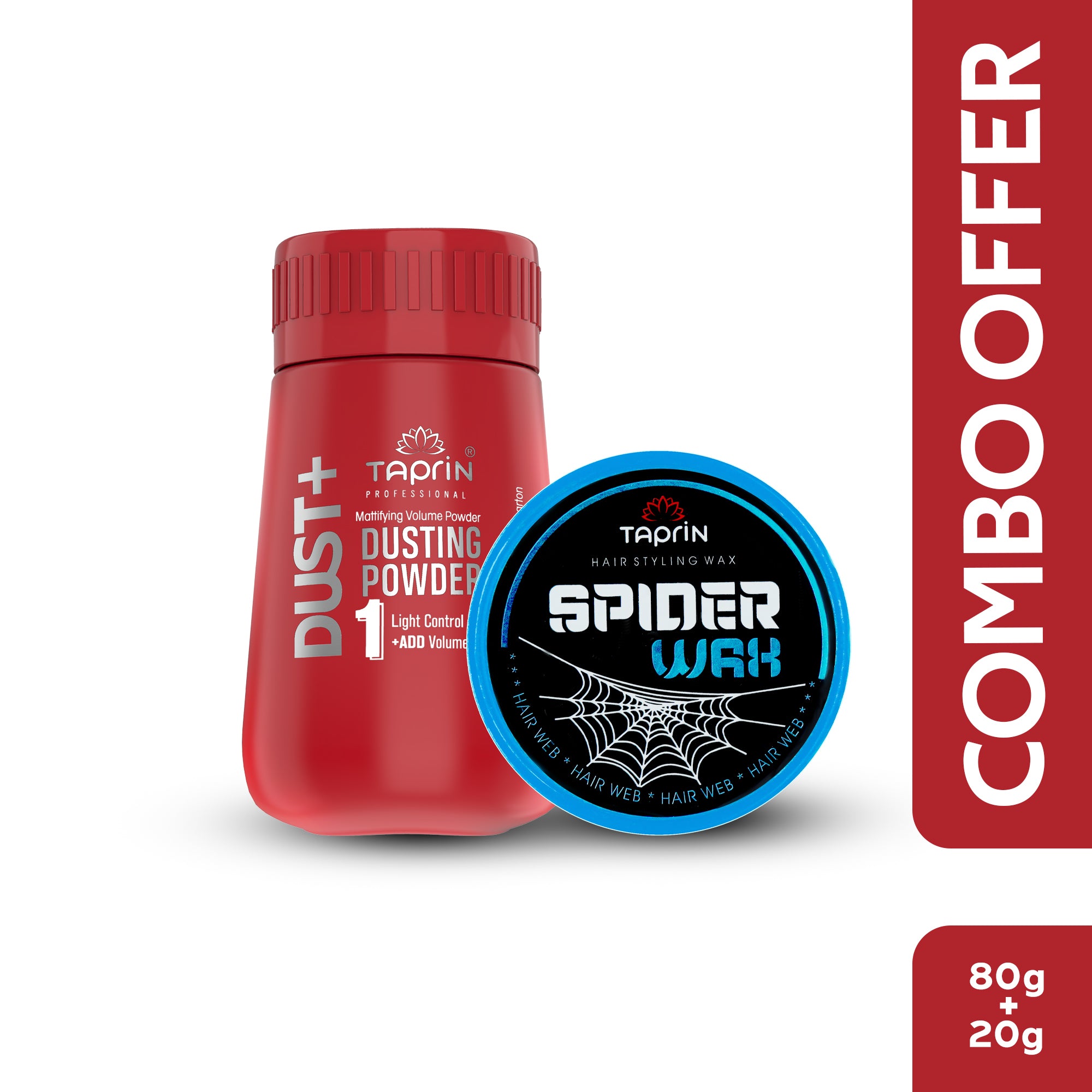 Taprin Hair Volume Dusting Powder + Spider Hair Wax Combo