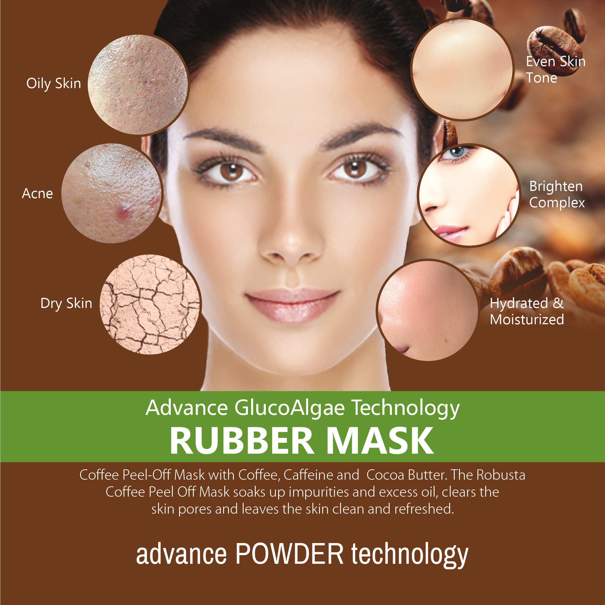 Coffee Algae Peel Off Powder Face Mask