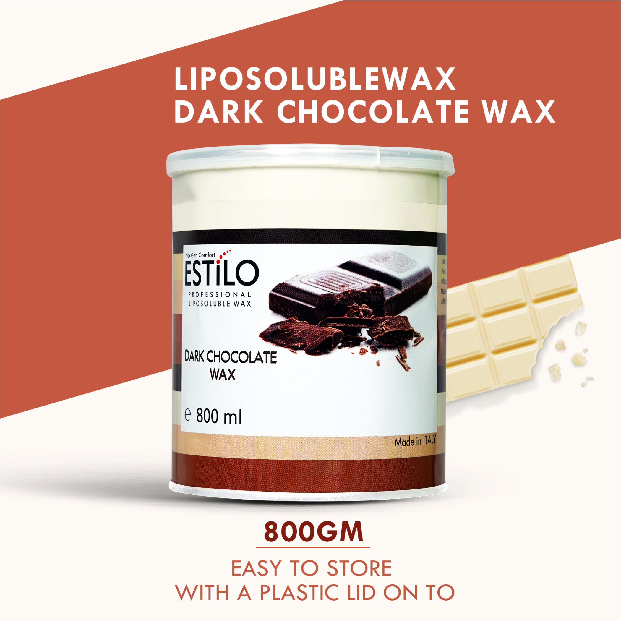 Estilo Liposoluble Dark Chocolate Wax - 800ml