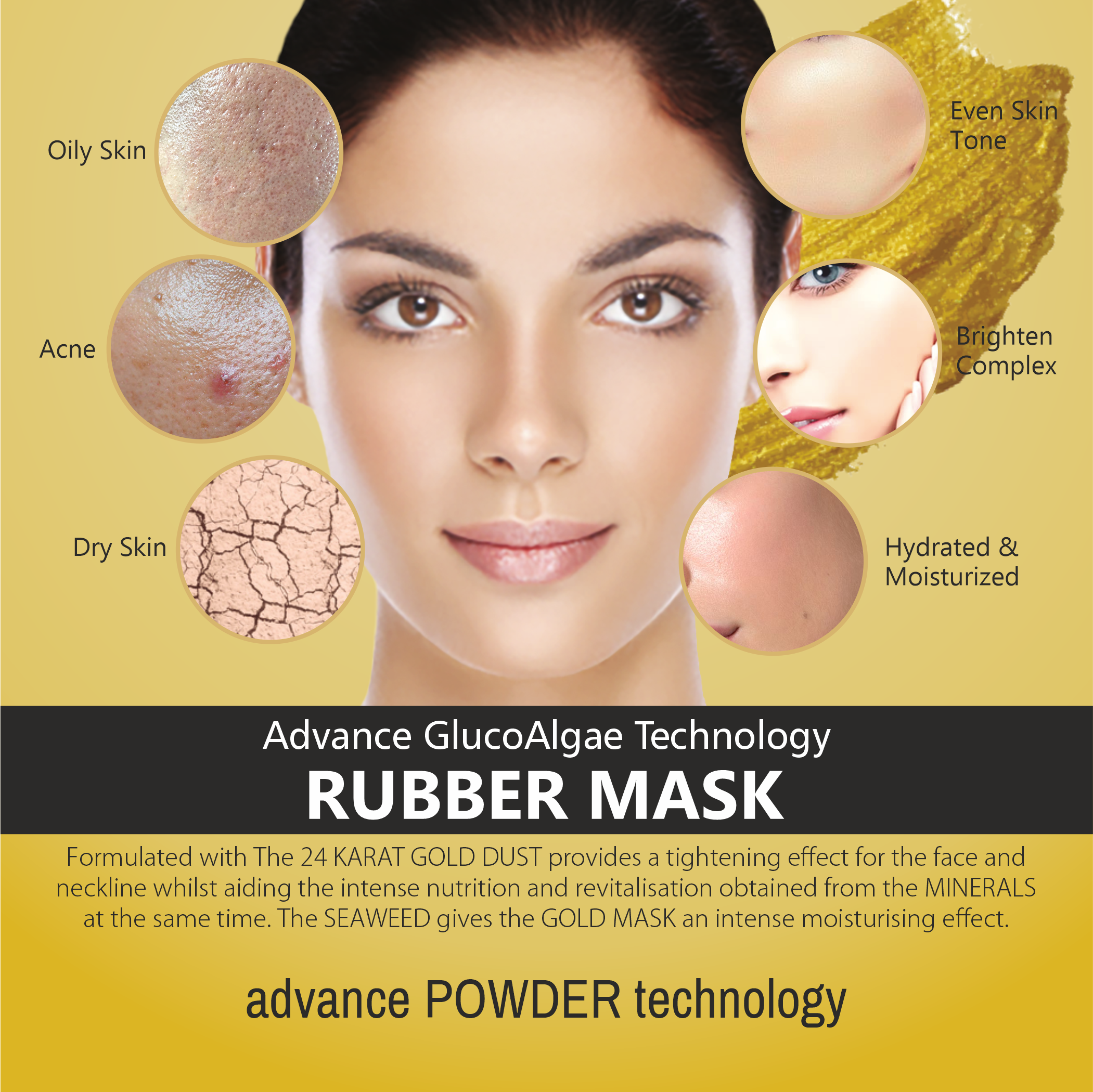 Gold Algae Peel Off Powder Face Mask