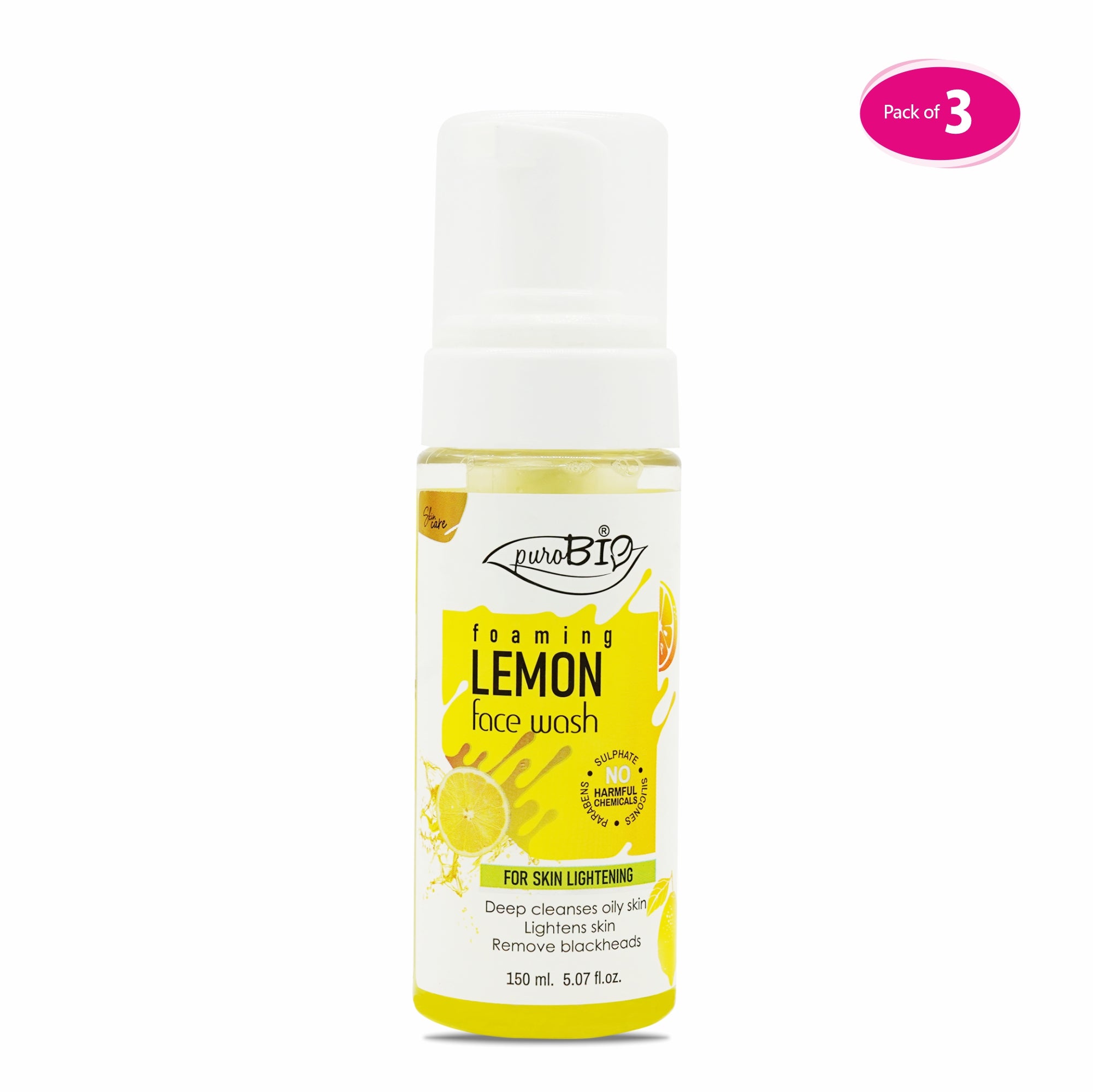 Lemon Foaming Face Wash in bulk 3 quantity