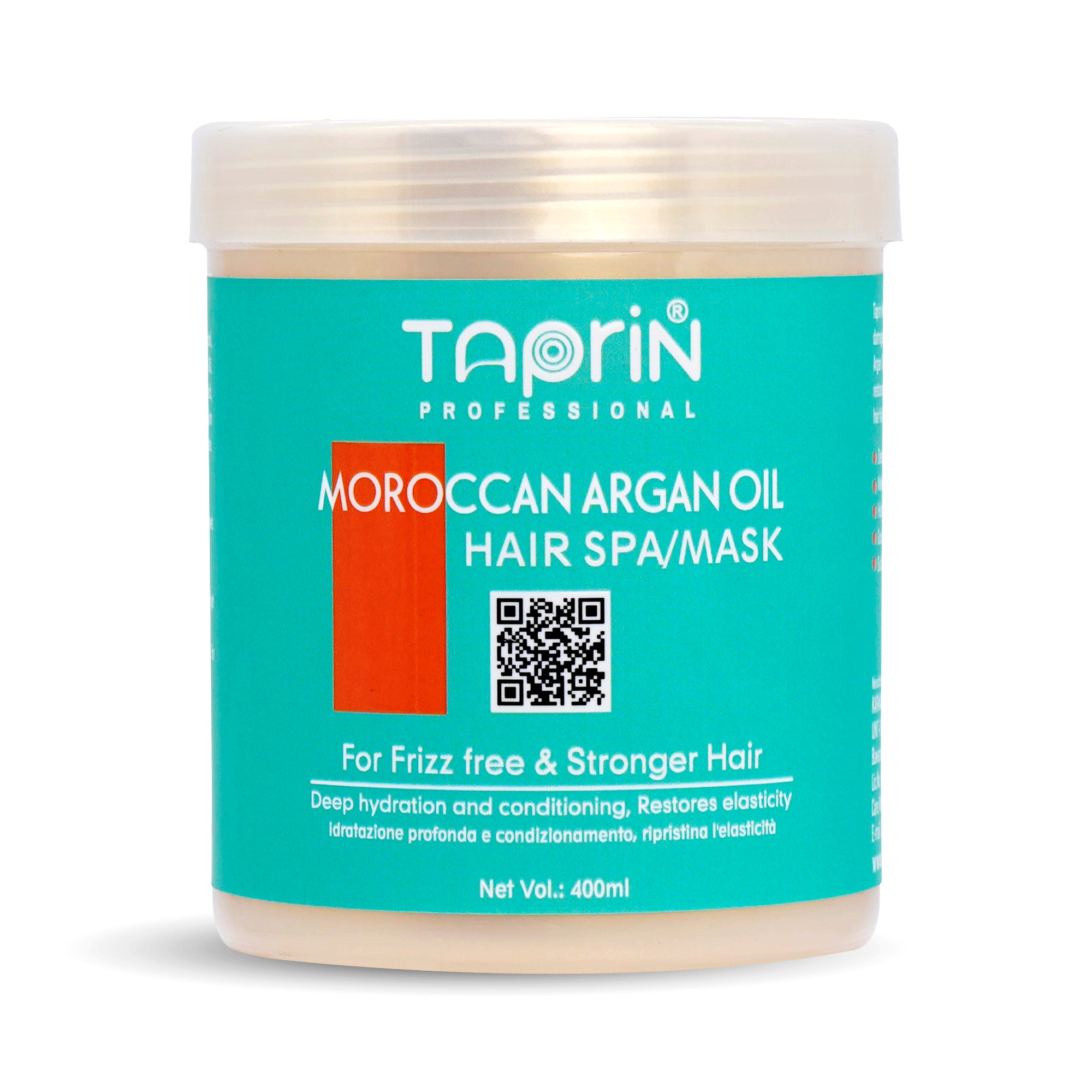 Taprin Moroccan Argan Oil Hair Spa Mask for Frizz-Free, Stronger & Shiny Hair – 400ml
