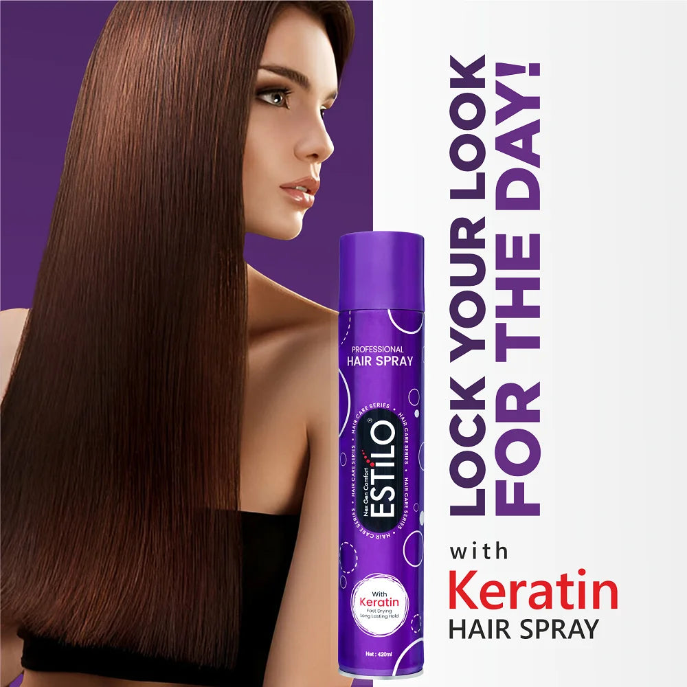 Estilo Professional Hair Spray with Keratin 420ml