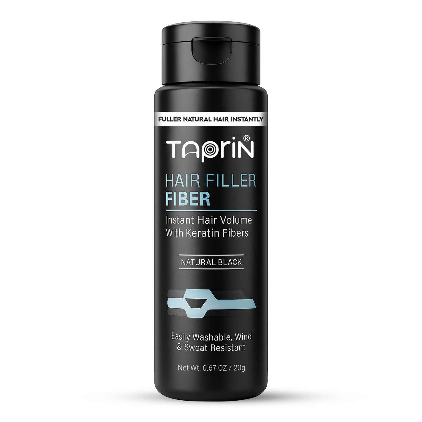 Taprin Hair Fiber with Fiber Hold Spray for Thinning Hair & Bald Spot Coverage – 20g + 100ml