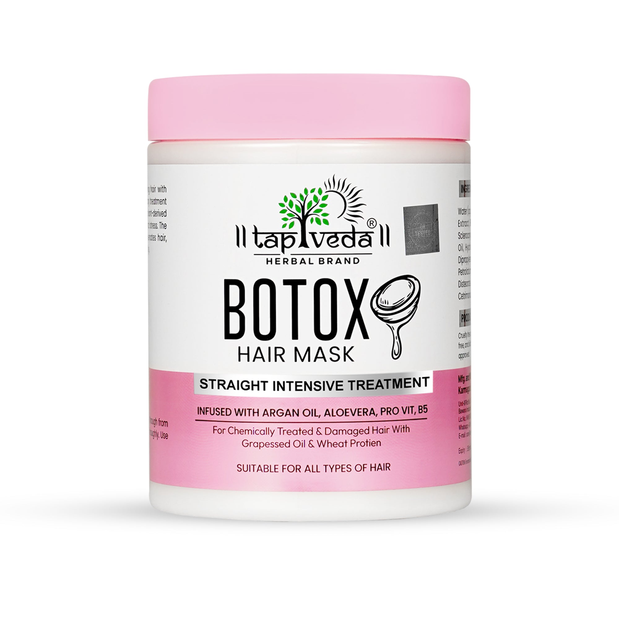 Tapveda Botox Hair Mask-1000ml | Hair Spa with Argan Oil, AloeVera, ProVit B5 | For Intense Repair & Silk Perfection