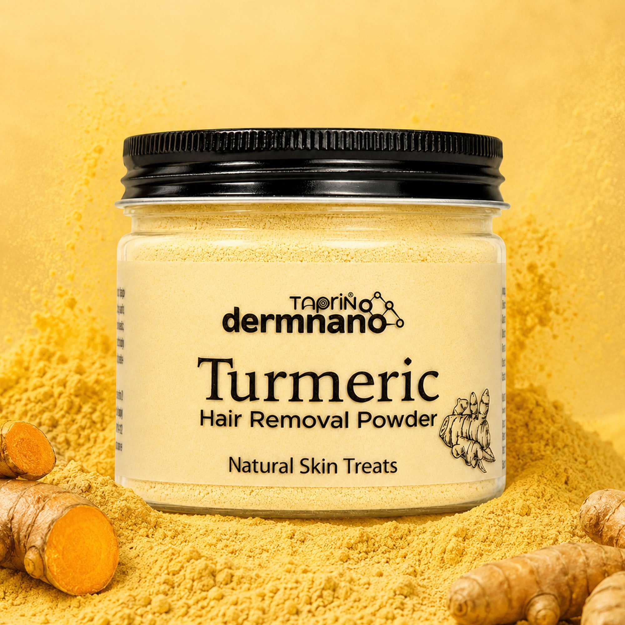 Taprin Dermnano Turmeric Body Hair Removal Powder | Herbal Hair Removal Powder for Smooth Looking Skin
