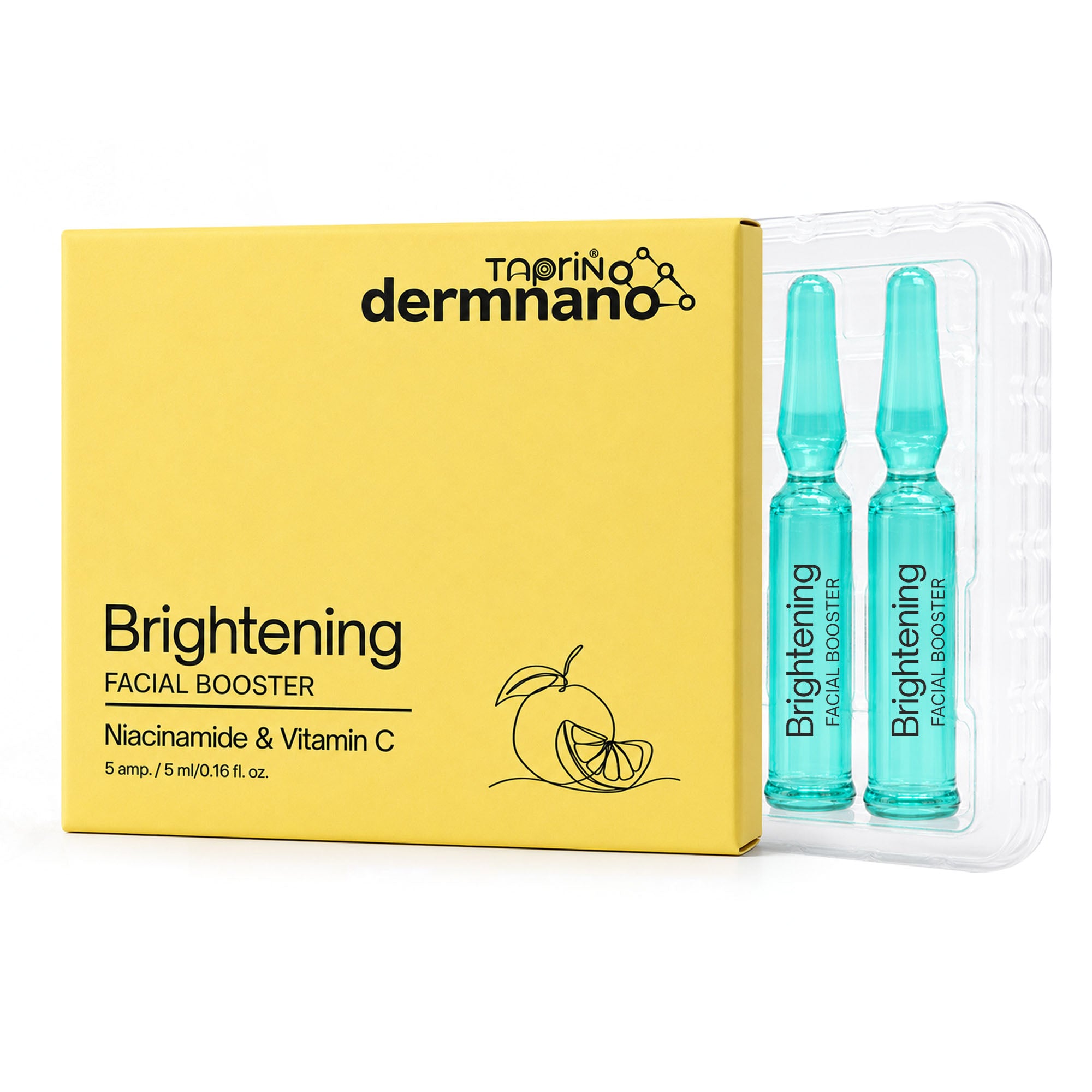 Brightening Facial kit Booster Ampoule with Niacinamide & Vitamin C | Facial Glow Enhancer for Radiant Looking Skin | 5 x 5ml
