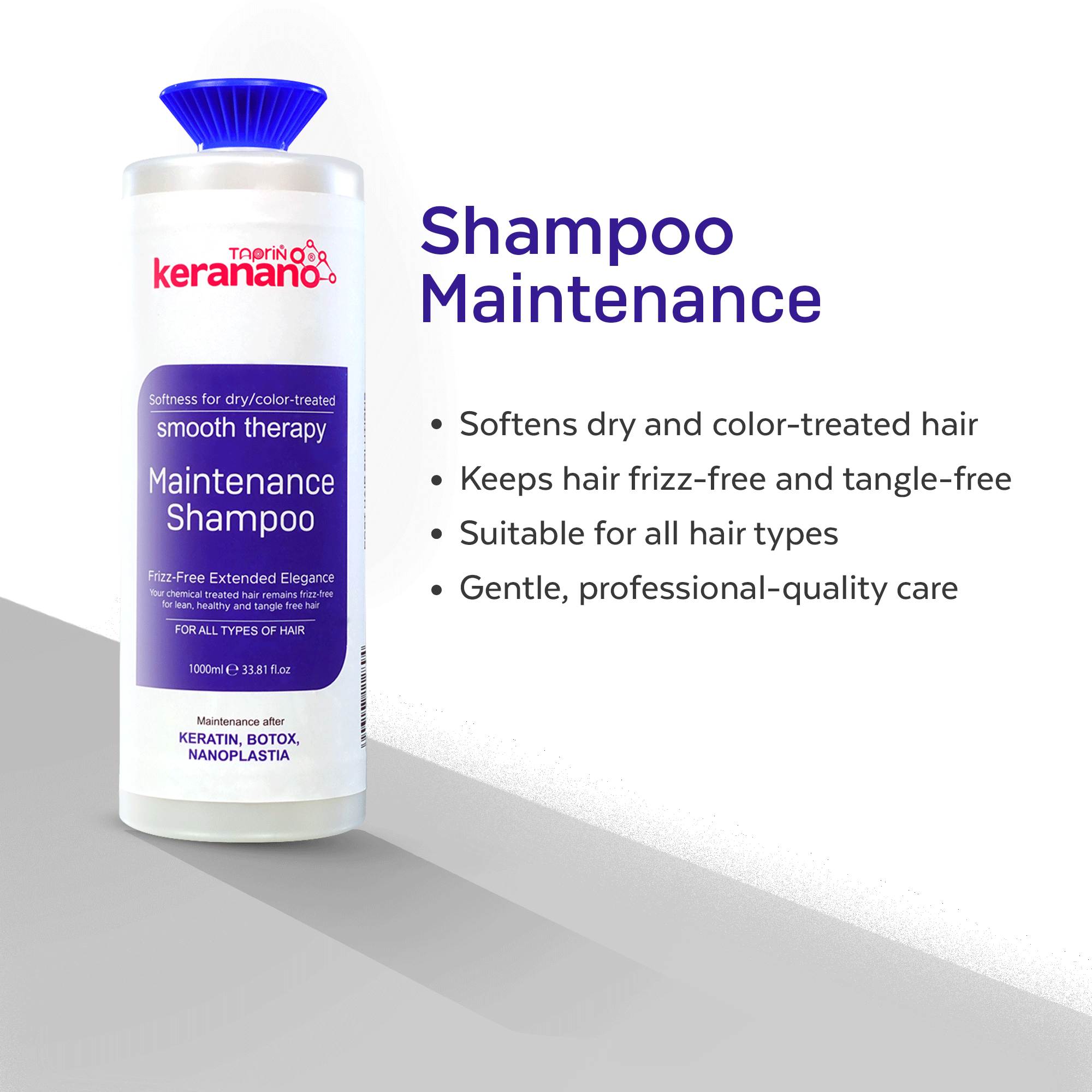 Nanoplastia hair treatment shampoo maintenance therapy for smooth healthy hair 