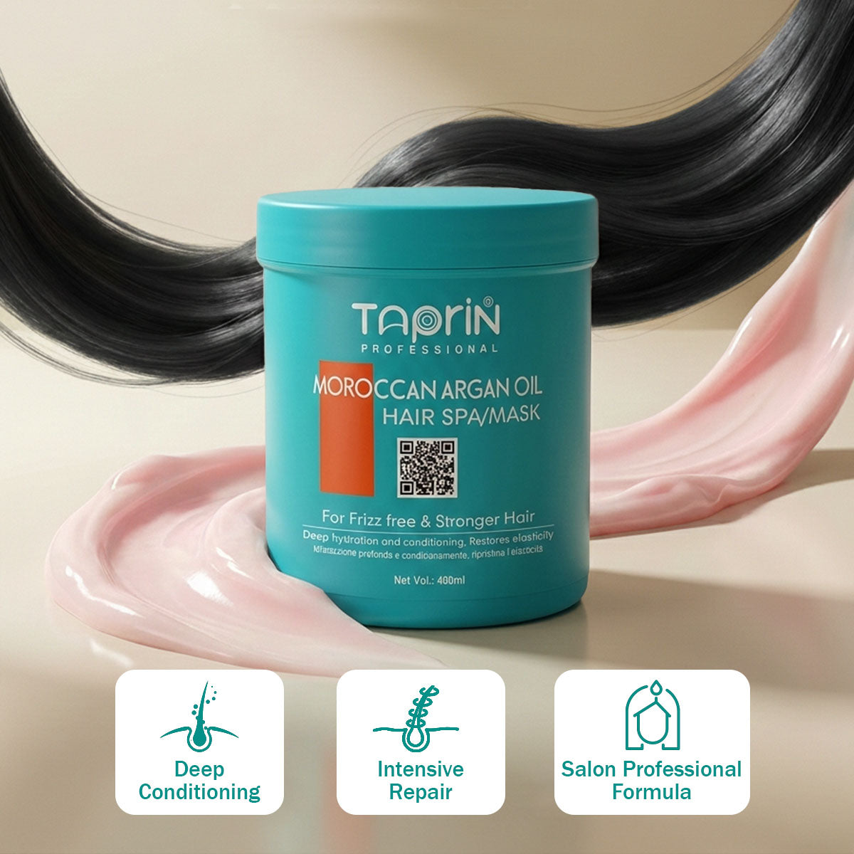 Moroccan argan oil hair mask for deep conditioning and repair from hair care kit