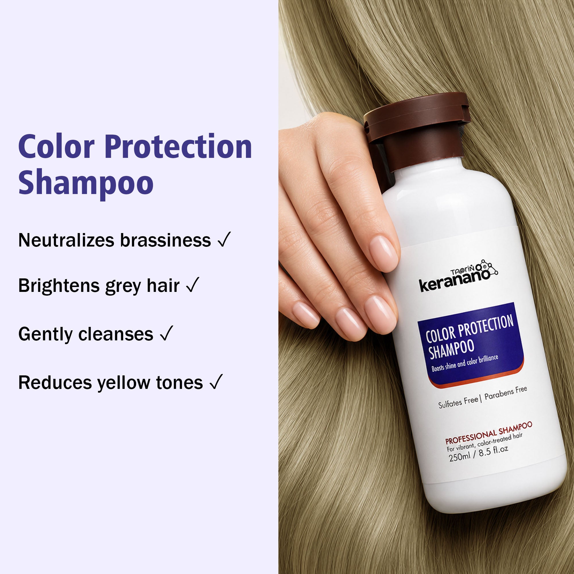 Taprin Keranano Color Protection Shampoo | Sulfate Free Shampoo for Colored Hair | Professional Hair Care Shampoo | 250ml
